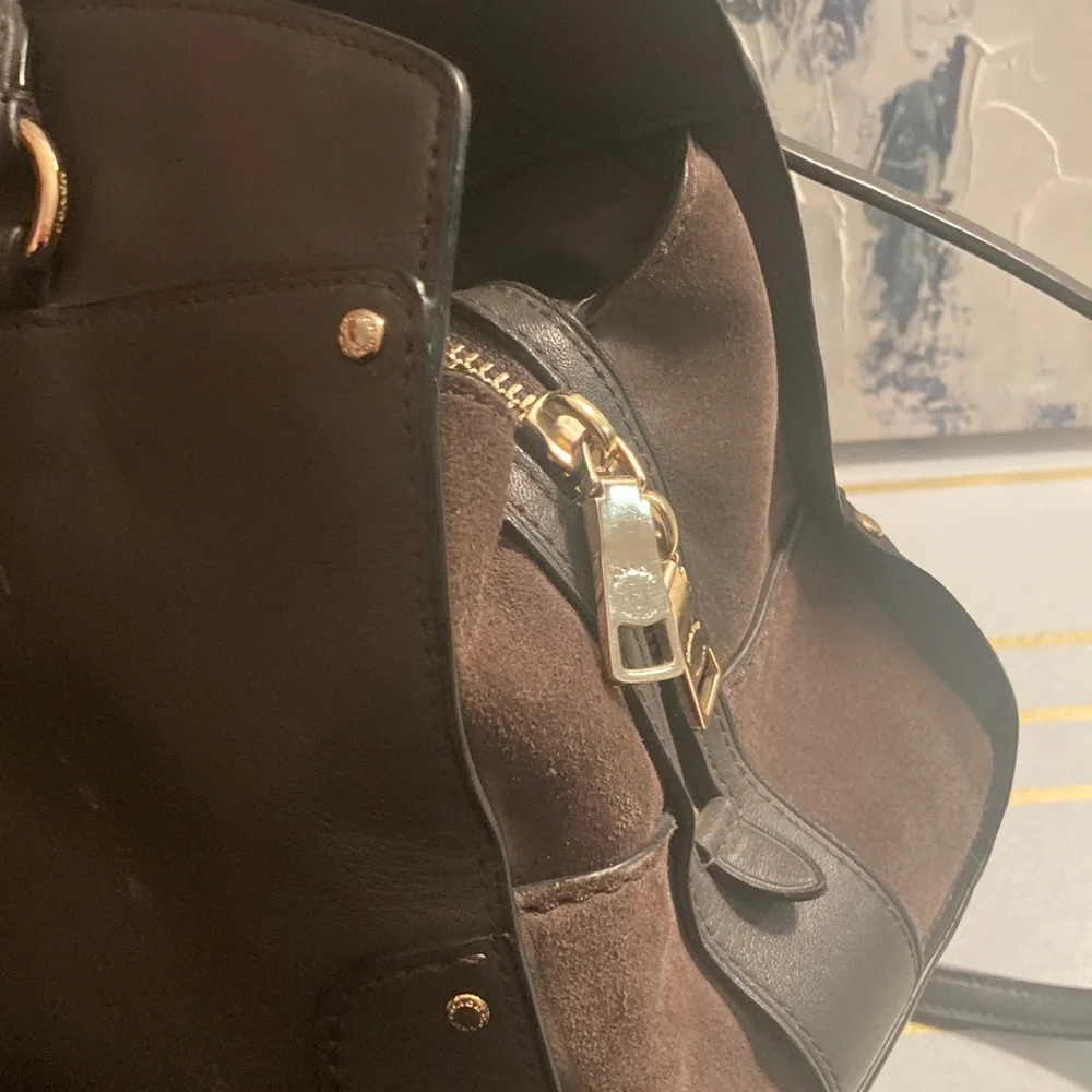 Genuine Coach Mercer 30 Satchel Leather Gray/ Brown Satchel - Picture 12 of 17